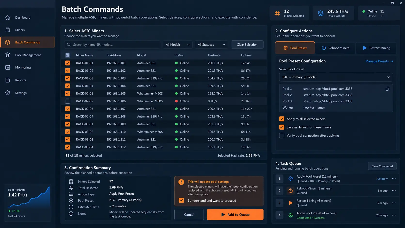 Пакетные команды Hashcore Toolkit